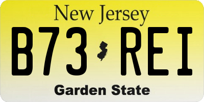 NJ license plate B73REI