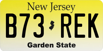 NJ license plate B73REK