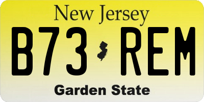 NJ license plate B73REM