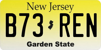 NJ license plate B73REN