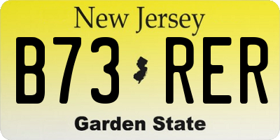 NJ license plate B73RER