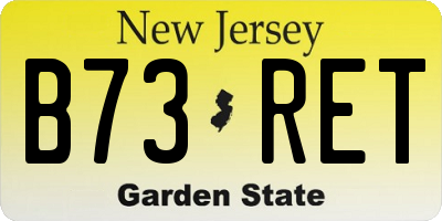NJ license plate B73RET