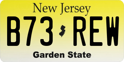 NJ license plate B73REW