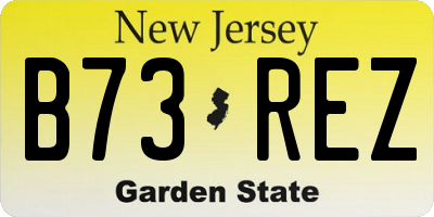 NJ license plate B73REZ