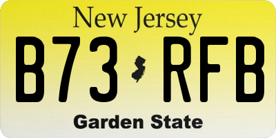NJ license plate B73RFB