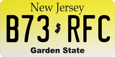 NJ license plate B73RFC