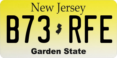 NJ license plate B73RFE