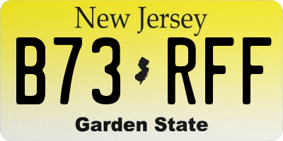 NJ license plate B73RFF
