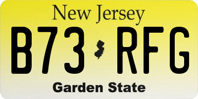 NJ license plate B73RFG