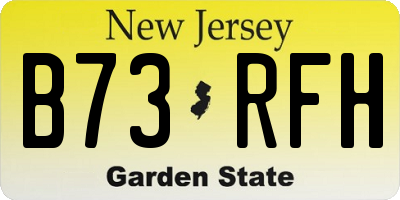 NJ license plate B73RFH