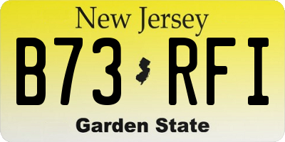 NJ license plate B73RFI