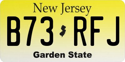 NJ license plate B73RFJ