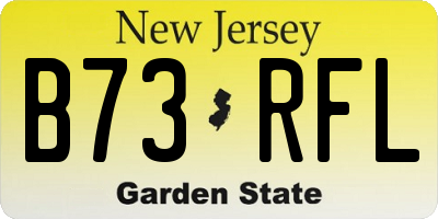 NJ license plate B73RFL