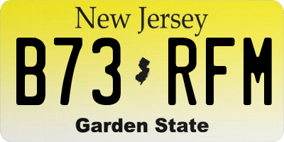 NJ license plate B73RFM