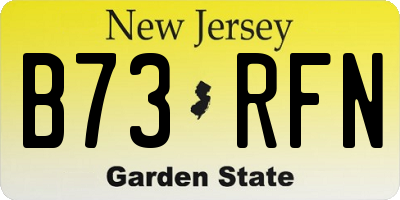 NJ license plate B73RFN