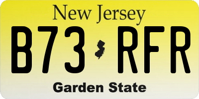 NJ license plate B73RFR