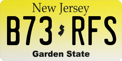 NJ license plate B73RFS
