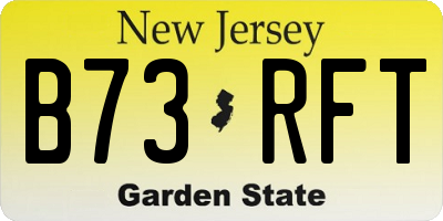 NJ license plate B73RFT