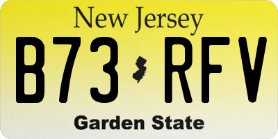 NJ license plate B73RFV