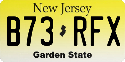 NJ license plate B73RFX
