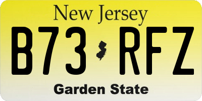 NJ license plate B73RFZ