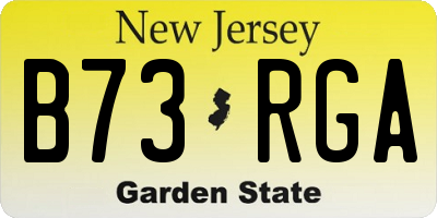 NJ license plate B73RGA