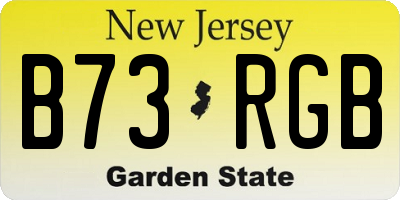 NJ license plate B73RGB