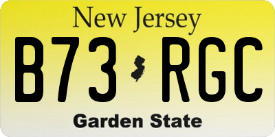 NJ license plate B73RGC