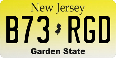 NJ license plate B73RGD