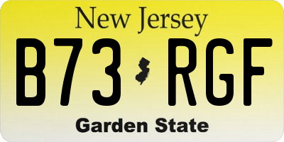 NJ license plate B73RGF