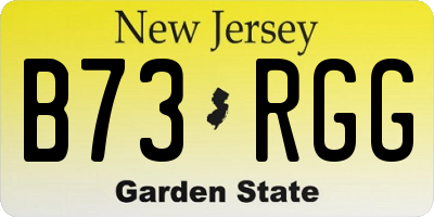 NJ license plate B73RGG