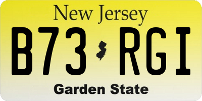 NJ license plate B73RGI