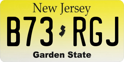 NJ license plate B73RGJ