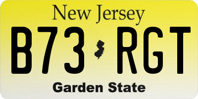 NJ license plate B73RGT