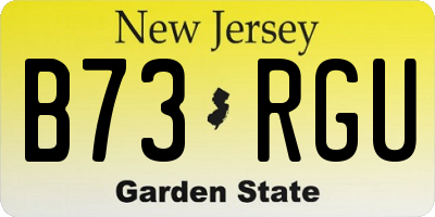 NJ license plate B73RGU