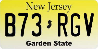NJ license plate B73RGV