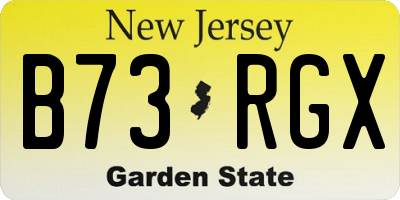 NJ license plate B73RGX
