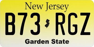 NJ license plate B73RGZ