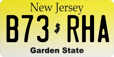 NJ license plate B73RHA