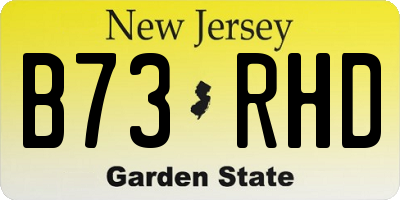 NJ license plate B73RHD