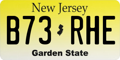 NJ license plate B73RHE