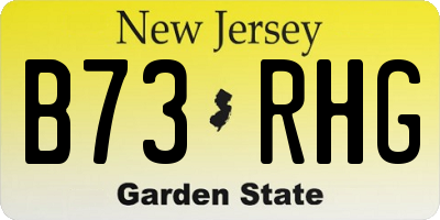 NJ license plate B73RHG
