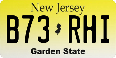 NJ license plate B73RHI