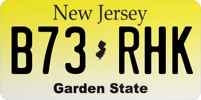 NJ license plate B73RHK