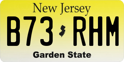 NJ license plate B73RHM