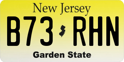 NJ license plate B73RHN