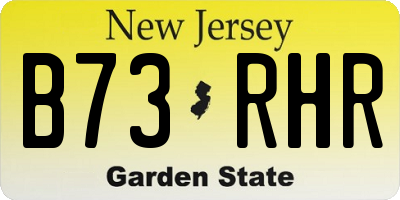 NJ license plate B73RHR