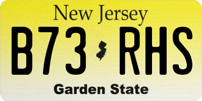 NJ license plate B73RHS