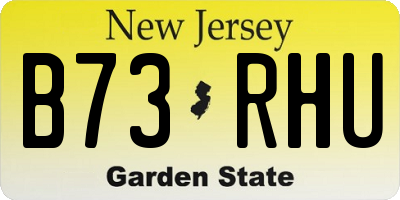 NJ license plate B73RHU