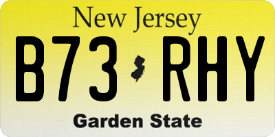 NJ license plate B73RHY
